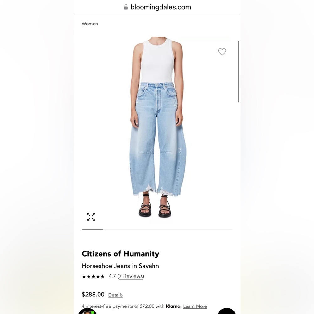 Citizens of Humanity Horseshoe Jean size 27